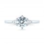 14k White Gold Custom Diamond Engagement Ring - Top View -  104329 - Thumbnail