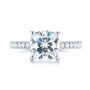 14k White Gold Custom Diamond Engagement Ring - Top View -  104401 - Thumbnail