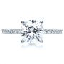 14k White Gold Custom Diamond Engagement Ring - Top View -  1104 - Thumbnail
