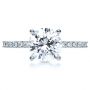 18k White Gold 18k White Gold Custom Diamond Engagement Ring - Top View -  1104 - Thumbnail