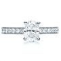 18k White Gold 18k White Gold Custom Diamond Engagement Ring - Top View -  1107 - Thumbnail