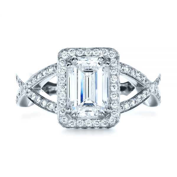  Platinum Custom Diamond Engagement Ring - Top View -  1159