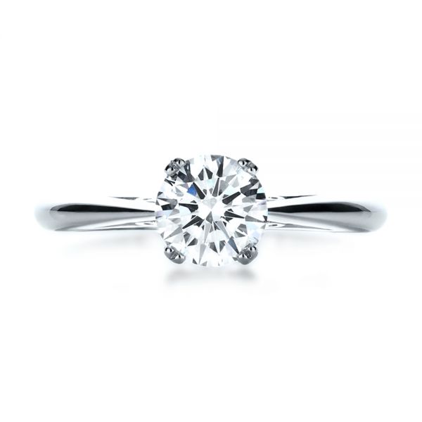 18k White Gold Custom Diamond Engagement Ring - Top View -  1162