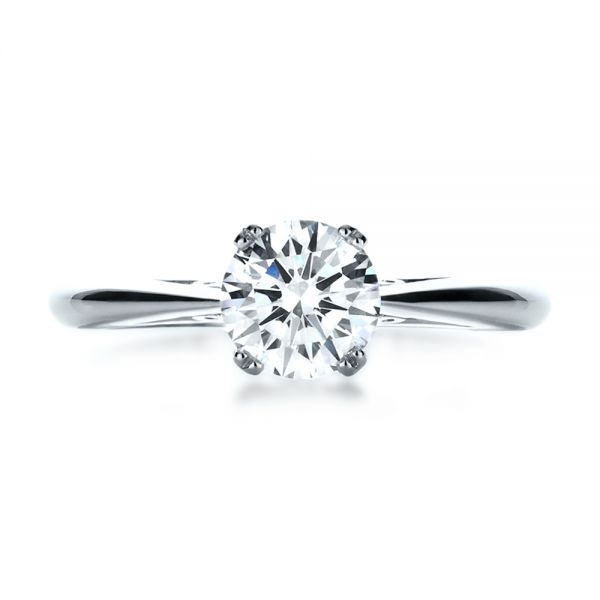 18k White Gold Custom Diamond Engagement Ring - Top View - 1162