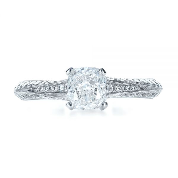  Platinum Custom Diamond Engagement Ring - Top View -  1268