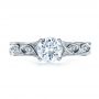 18k White Gold Custom Diamond Engagement Ring - Top View -  1296 - Thumbnail