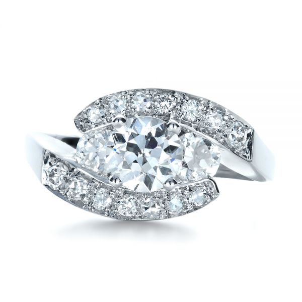  Platinum Platinum Custom Diamond Engagement Ring - Top View -  1302