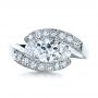 14k White Gold Custom Diamond Engagement Ring - Top View -  1302 - Thumbnail