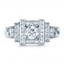 14k White Gold Custom Diamond Engagement Ring - Top View -  1346 - Thumbnail