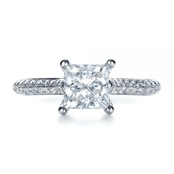  Platinum Custom Diamond Engagement Ring - Top View -  1402