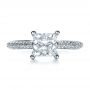 14k White Gold 14k White Gold Custom Diamond Engagement Ring - Top View -  1402 - Thumbnail