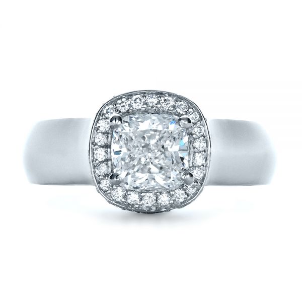 Platinum Platinum Custom Diamond Engagement Ring - Top View - 1408