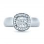 18k White Gold 18k White Gold Custom Diamond Engagement Ring - Top View -  1408 - Thumbnail