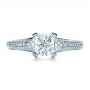 18k White Gold Custom Diamond Engagement Ring - Top View -  1410 - Thumbnail