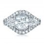 18k White Gold 18k White Gold Custom Diamond Engagement Ring - Top View -  1414 - Thumbnail