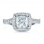 14k White Gold 14k White Gold Custom Diamond Engagement Ring - Top View -  1416 - Thumbnail