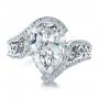 14k White Gold 14k White Gold Custom Diamond Engagement Ring - Top View -  1442 - Thumbnail