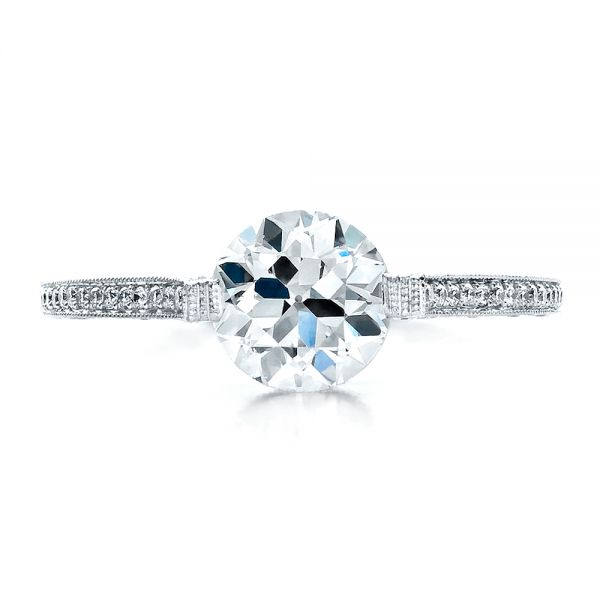  Platinum Custom Diamond Engagement Ring - Top View -  1443