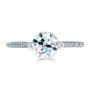 18k White Gold 18k White Gold Custom Diamond Engagement Ring - Top View -  1443 - Thumbnail