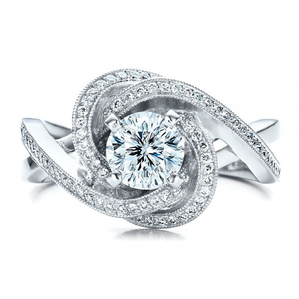  Platinum Platinum Custom Diamond Engagement Ring - Top View -  1476