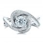 14k White Gold Custom Diamond Engagement Ring - Top View -  1476 - Thumbnail