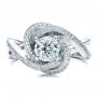 18k White Gold 18k White Gold Custom Diamond Engagement Ring - Top View -  1476 - Thumbnail