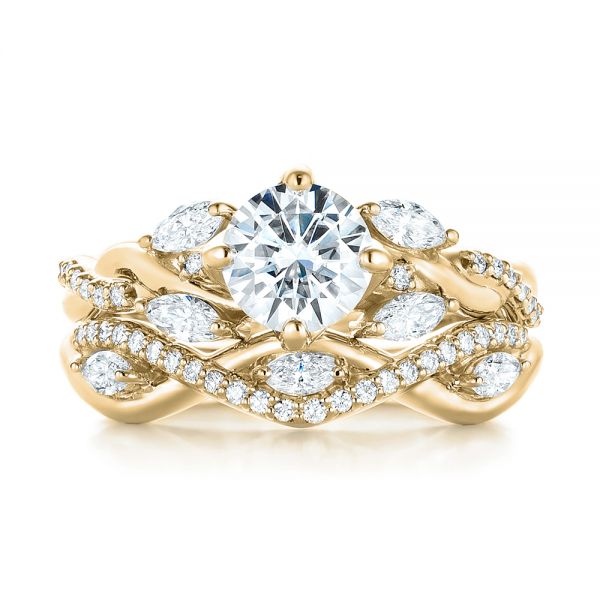 18k Yellow Gold 18k Yellow Gold Custom Diamond Engagement Ring - Top View -  103418