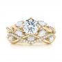 18k Yellow Gold 18k Yellow Gold Custom Diamond Engagement Ring - Top View -  103418 - Thumbnail