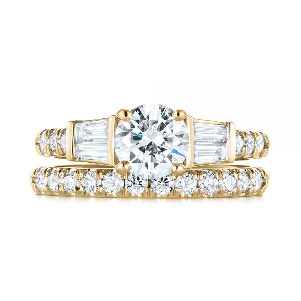 14k Yellow Gold 14k Yellow Gold Custom Diamond Engagement Ring - Three-Quarter View -  103521
