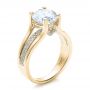 18k Yellow Gold 18k Yellow Gold Custom Diamond Engagement Ring - Three-Quarter View -  100035 - Thumbnail