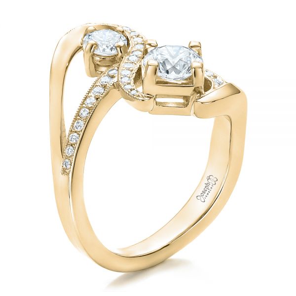 14k Yellow Gold 14k Yellow Gold Custom Diamond Engagement Ring - Three-Quarter View - 100782