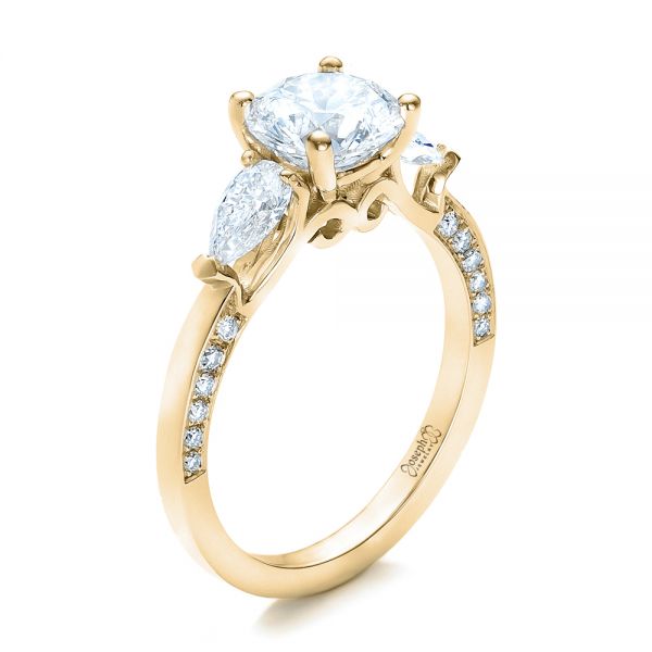 14k Yellow Gold 14k Yellow Gold Custom Diamond Engagement Ring - Three-Quarter View -  101230