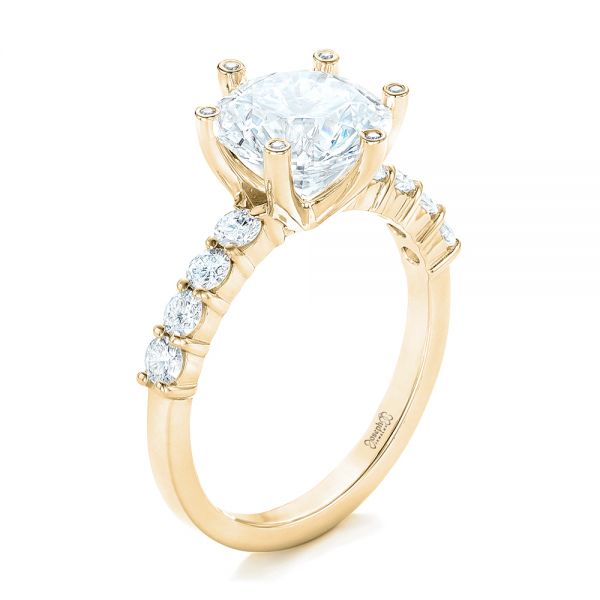14k Yellow Gold 14k Yellow Gold Custom Diamond Engagement Ring - Three-Quarter View -  102614