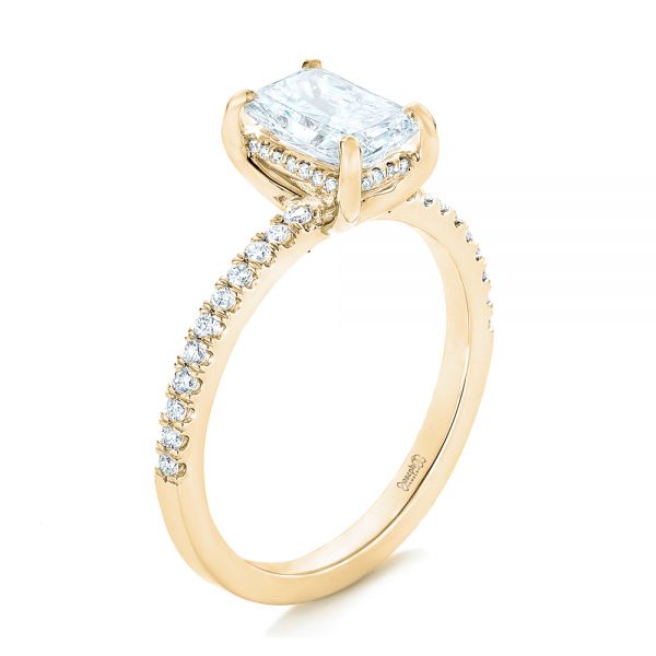 14k Yellow Gold 14k Yellow Gold Custom Diamond Engagement Ring - Three-Quarter View -  102856