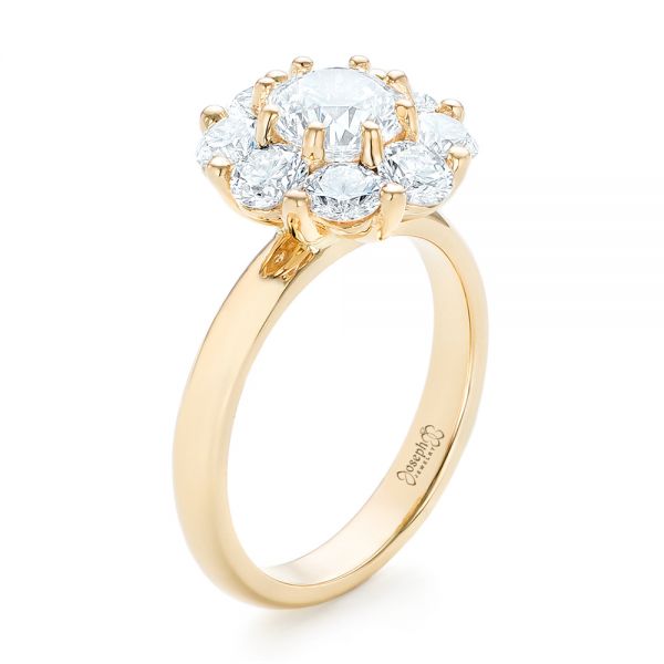 14k Yellow Gold 14k Yellow Gold Custom Diamond Engagement Ring - Three-Quarter View -  102927