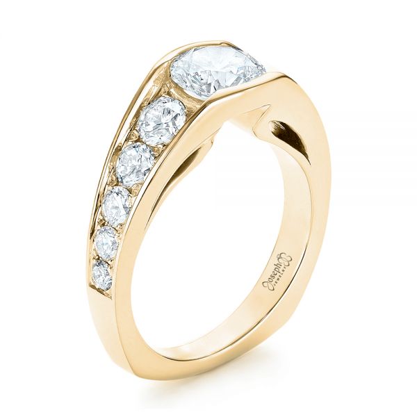 14k Yellow Gold 14k Yellow Gold Custom Diamond Engagement Ring - Three-Quarter View -  103165