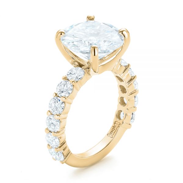 14k Yellow Gold 14k Yellow Gold Custom Diamond Engagement Ring - Three-Quarter View -  103336