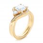 14k Yellow Gold Custom Diamond Engagement Ring - Three-Quarter View -  104262 - Thumbnail