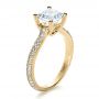18k Yellow Gold 18k Yellow Gold Custom Diamond Engagement Ring - Three-Quarter View -  1402 - Thumbnail