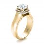 18k Yellow Gold 18k Yellow Gold Custom Diamond Engagement Ring - Three-Quarter View -  1408 - Thumbnail