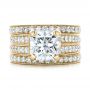 18k Yellow Gold 18k Yellow Gold Custom Diamond Engagement Ring - Three-Quarter View -  102042 - Thumbnail