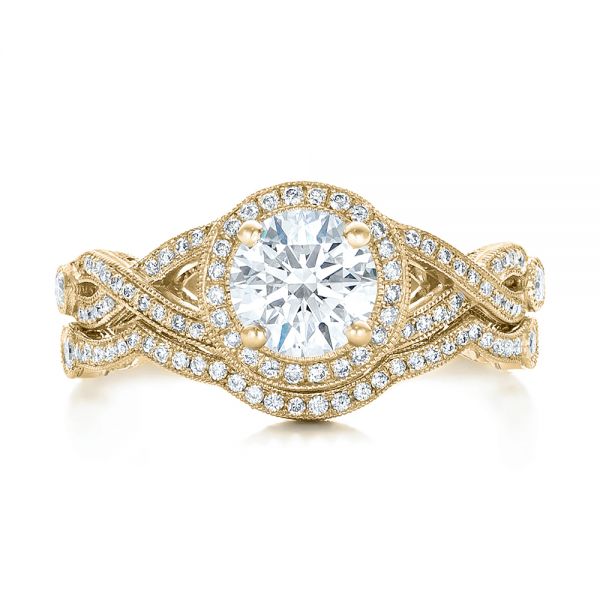 14k Yellow Gold 14k Yellow Gold Custom Diamond Engagement Ring - Three-Quarter View - 102138