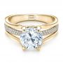 18k Yellow Gold 18k Yellow Gold Custom Diamond Engagement Ring - Flat View -  100035 - Thumbnail