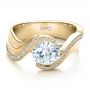 14k Yellow Gold 14k Yellow Gold Custom Diamond Engagement Ring - Flat View -  100069 - Thumbnail
