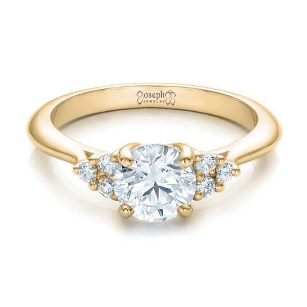 14k Yellow Gold 14k Yellow Gold Custom Diamond Engagement Ring - Flat View -  100810