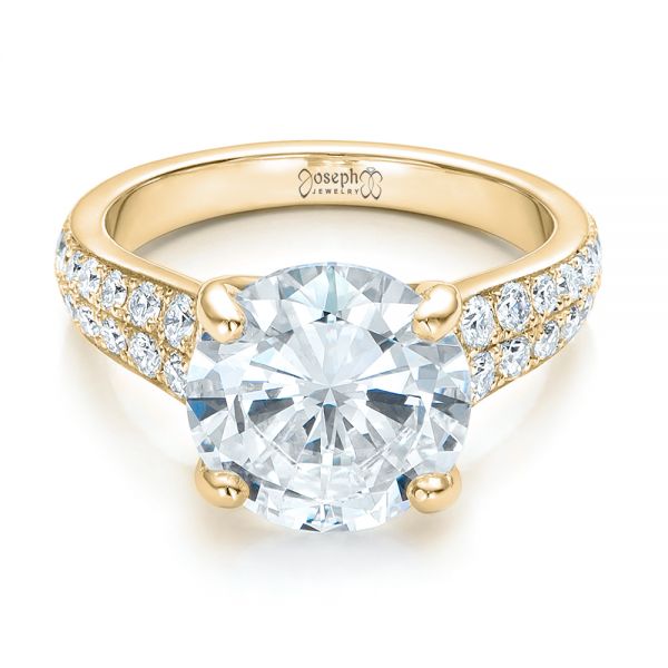 14k Yellow Gold 14k Yellow Gold Custom Diamond Engagement Ring - Flat View -  100872