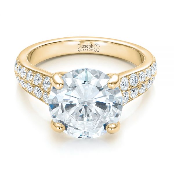 18k Yellow Gold 18k Yellow Gold Custom Diamond Engagement Ring - Flat View - 100872