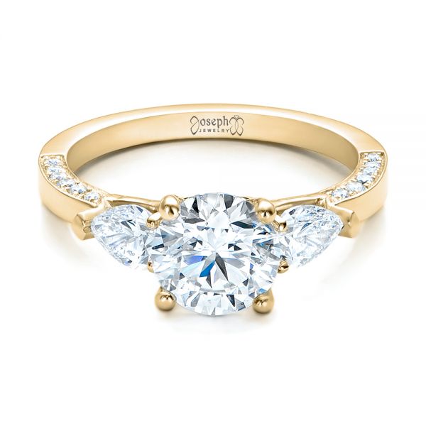 18k Yellow Gold 18k Yellow Gold Custom Diamond Engagement Ring - Flat View -  101230