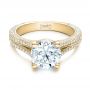 18k Yellow Gold 18k Yellow Gold Custom Diamond Engagement Ring - Flat View -  101994 - Thumbnail