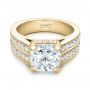 18k Yellow Gold 18k Yellow Gold Custom Diamond Engagement Ring - Flat View -  102042 - Thumbnail